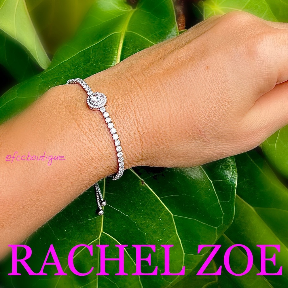 RACHEL ZOE Sterling Silver CZ Adjustable bracelet